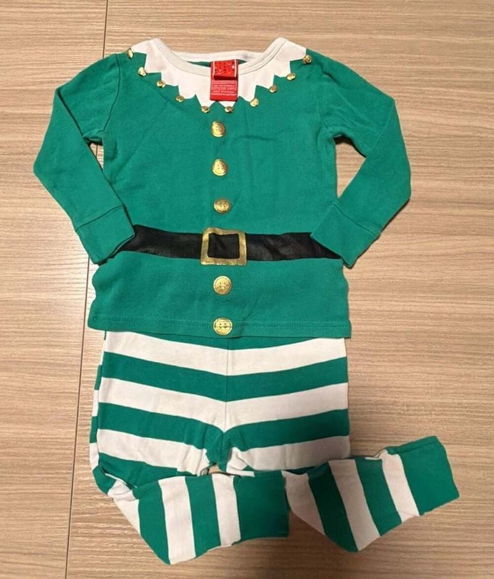 Toddler Baby Elf Christmas Holiday Winter 2 Piece Set Pajama Costume Target
